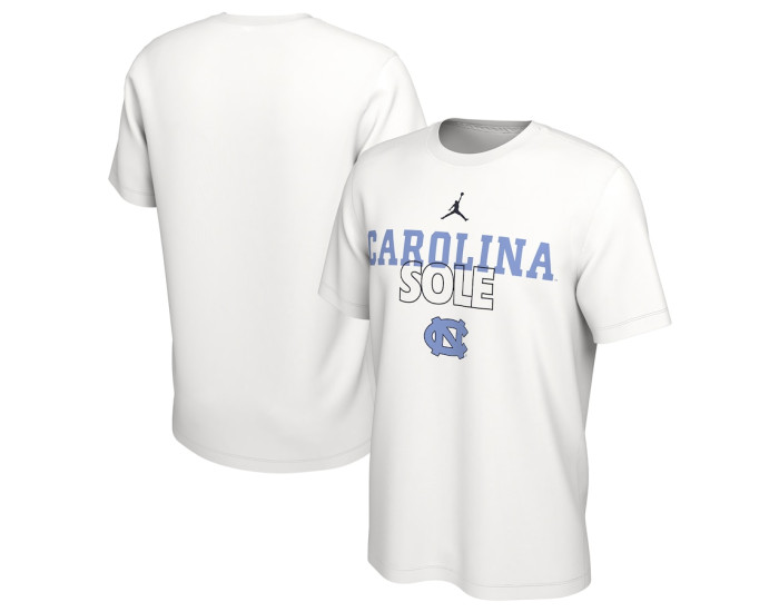  North Carolina Tar Heels Jordan Brand 2023 On Court Bench T-Shirt - White