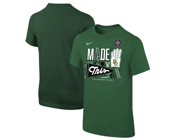 Baylor Bears Nike Youth 2021 NCAA Men's Basketball Tournament March Madness Final Four Bound Regional Locker Room T-Shirt - Green