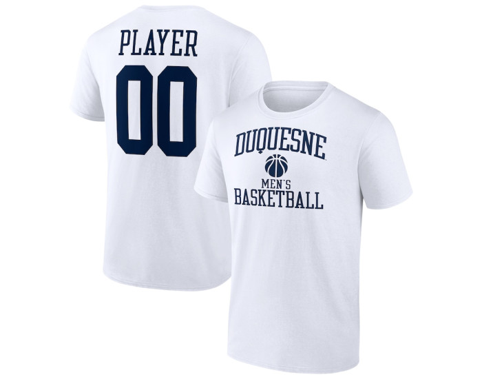 Duquesne Dukes Fanatics Branded Men's Basketball Pick-A-Player NIL Gameday Tradition T-Shirt - White