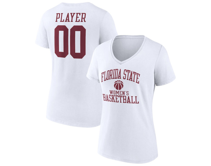 Florida State Seminoles Fanatics Branded Women's Basketball Women's Pick-A-Player NIL Gameday Tradition V-Neck T-Shirt - White