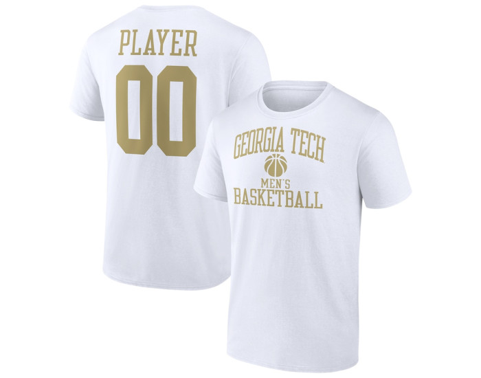 Georgia Tech Yellow Jackets Fanatics Branded Men's Basketball Pick-A-Player NIL Gameday Tradition T-Shirt - White