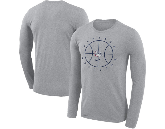 Gonzaga Bulldogs Nike Basketball Icon Legend Performance Long Sleeve T-Shirt - Gray