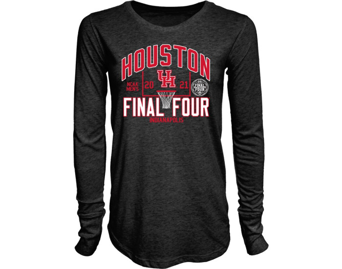 Houston Cougars Blue 84 Women's 2021 NCAA Men's Basketball Tournament March Madness Final Four Bound Tri-Blend Long Sleeve T-Shirt - Black