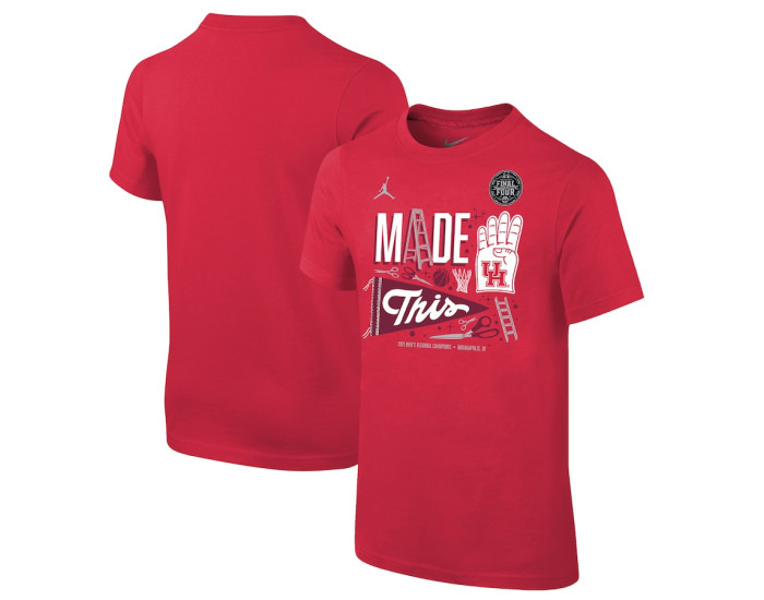 Houston Cougars Jordan Brand Youth 2021 NCAA Men's Basketball Tournament March Madness Final Four Bound Regional Locker Room T-Shirt - Red