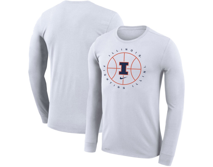 Illinois Fighting Illini Nike Basketball Icon Legend Performance Long Sleeve T-Shirt - White