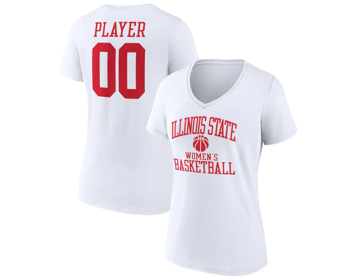 Illinois State Redbirds Fanatics Branded Women's Basketball Women's Pick-A-Player NIL Gameday Tradition V-Neck T-Shirt - White