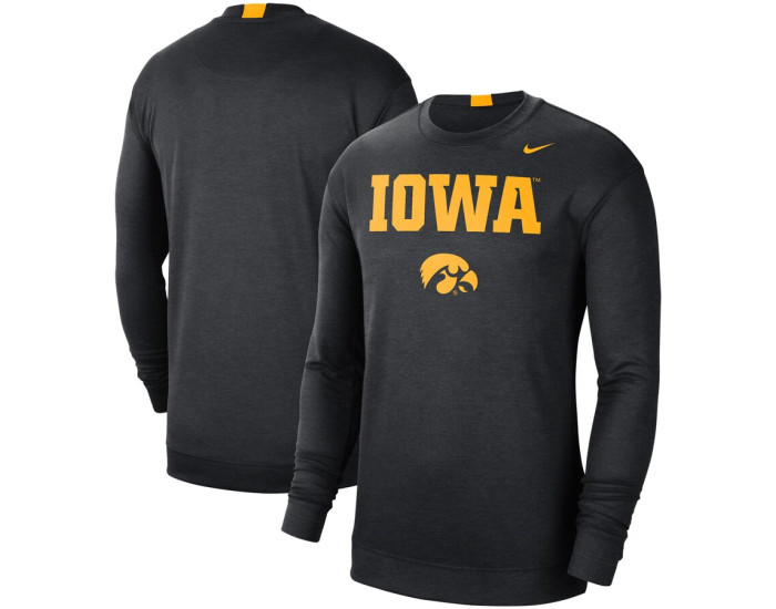 Iowa Hawkeyes Nike 2021-22 Basketball Team Spotlight Performance Long Sleeve Top - Black