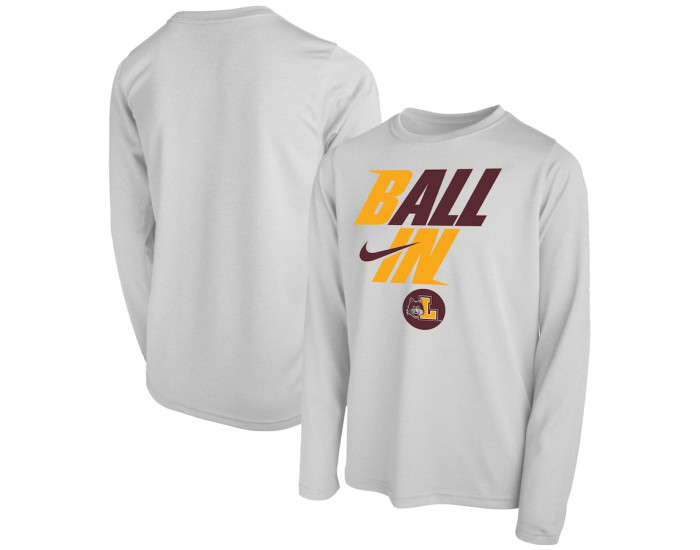 Loyola Chicago Ramblers Nike Youth Ball In Bench Long Sleeve T-Shirt - White