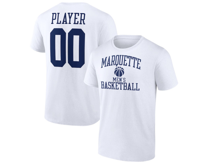 Marquette Golden Eagles Fanatics Branded Men's Basketball Pick-A-Player NIL Gameday Tradition T-Shirt - White