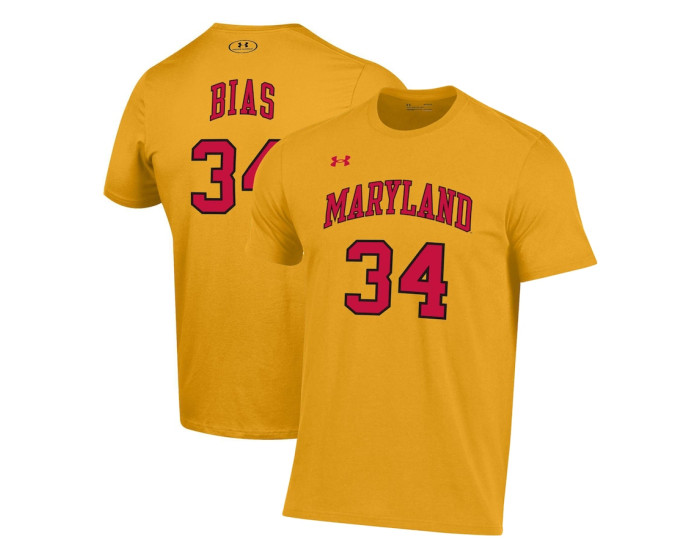 Maryland Terrapins Under Armour Len Bias Performance T-Shirt - Gold