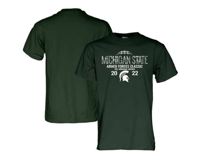 Michigan State Spartans Blue 84 2022 Armed Forces Classic T-Shirt - Green