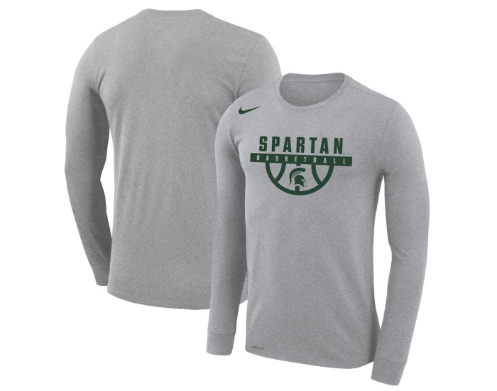 Michigan State Spartans Nike Basketball Drop Legend Long Sleeve Performance T-Shirt - Gray