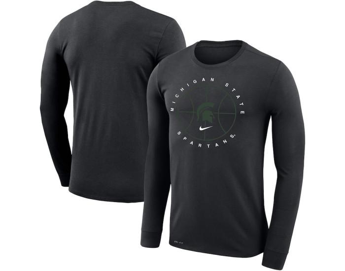 Michigan State Spartans Nike Basketball Icon Legend Performance Long Sleeve T-Shirt - Black
