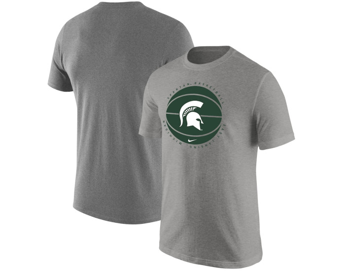 Michigan State Spartans Nike Basketball Logo T-Shirt - Heather Gray