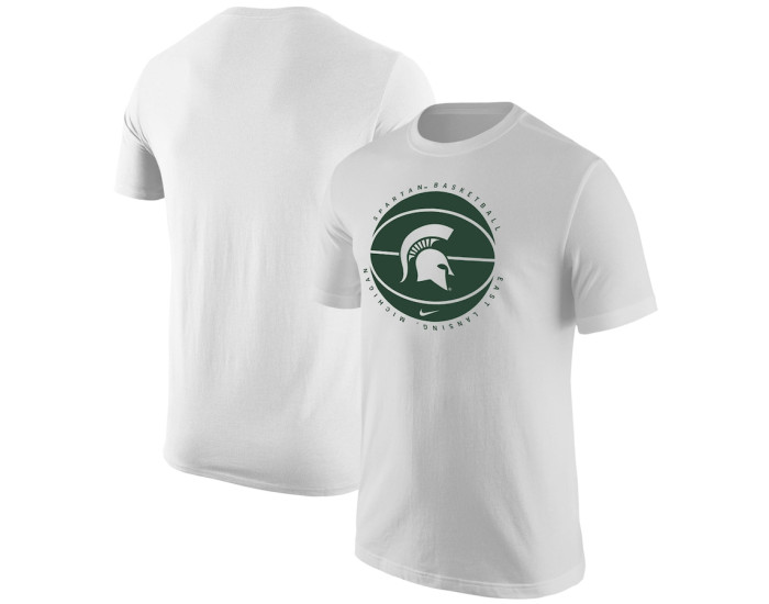 Michigan State Spartans Nike Basketball Logo T-Shirt - White