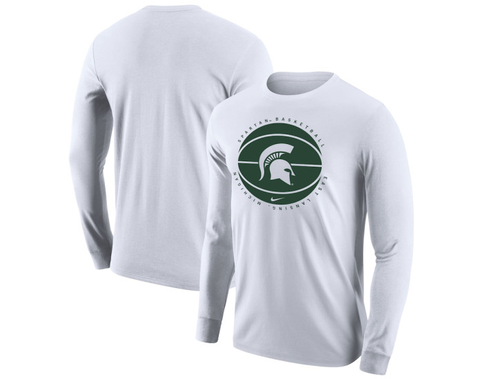 Michigan State Spartans Nike Basketball Long Sleeve T-Shirt - White