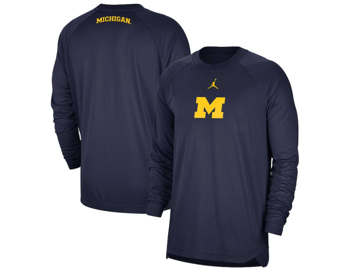 Michigan Wolverines Jordan Brand Basketball Spotlight Performance Raglan T-Shirt - Navy