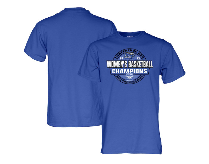 Middle Tennessee State Blue Raiders Blue 84 2023 C-USA Women's Basketball Conference Tournament Champions Locker Room T-Shirt - Royal
