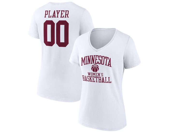 Minnesota Golden Gophers Fanatics Branded Women's Basketball Women's Pick-A-Player NIL Gameday Tradition V-Neck T-Shirt - White