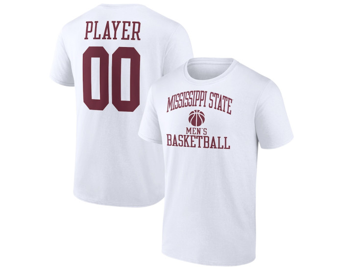 Mississippi State Bulldogs Fanatics Branded Men's Basketball Pick-A-Player NIL Gameday Tradition T-Shirt - White