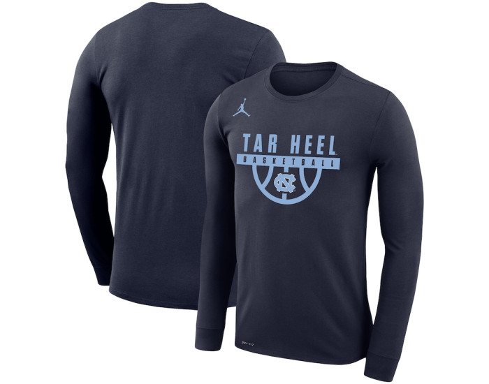 North Carolina Tar Heels Jordan Brand Basketball Drop Legend Long Sleeve Performance T-Shirt - Navy