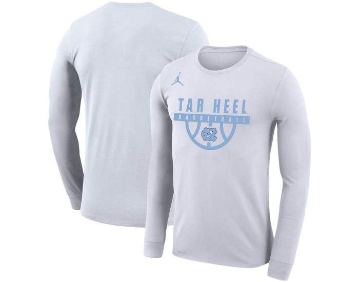 North Carolina Tar Heels Jordan Brand Basketball Drop Legend Long Sleeve Performance T-Shirt - White
