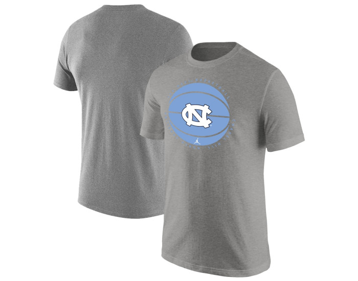 North Carolina Tar Heels Jordan Brand Basketball Logo T-Shirt - Heather Gray
