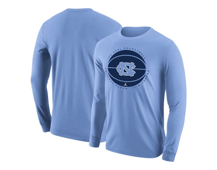 North Carolina Tar Heels Jordan Brand Basketball Long Sleeve T-Shirt - Carolina Blue