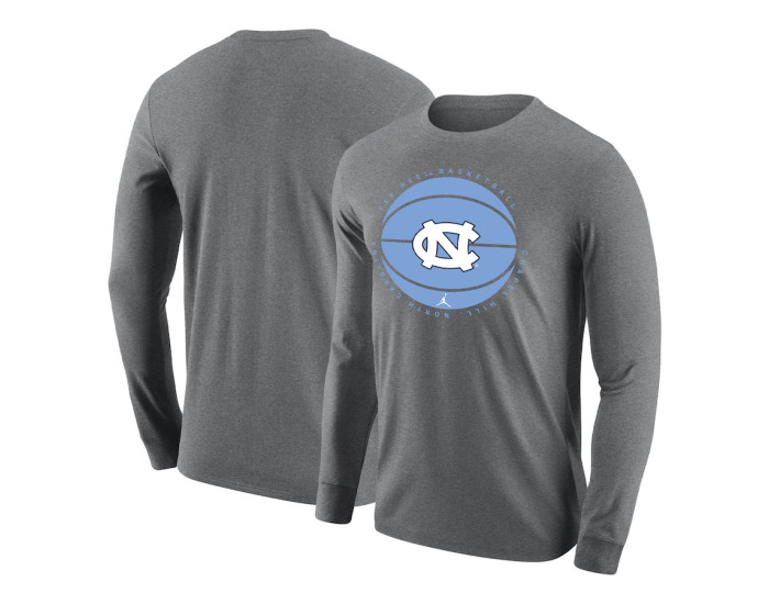North Carolina Tar Heels Jordan Brand Basketball Long Sleeve T-Shirt - Gray