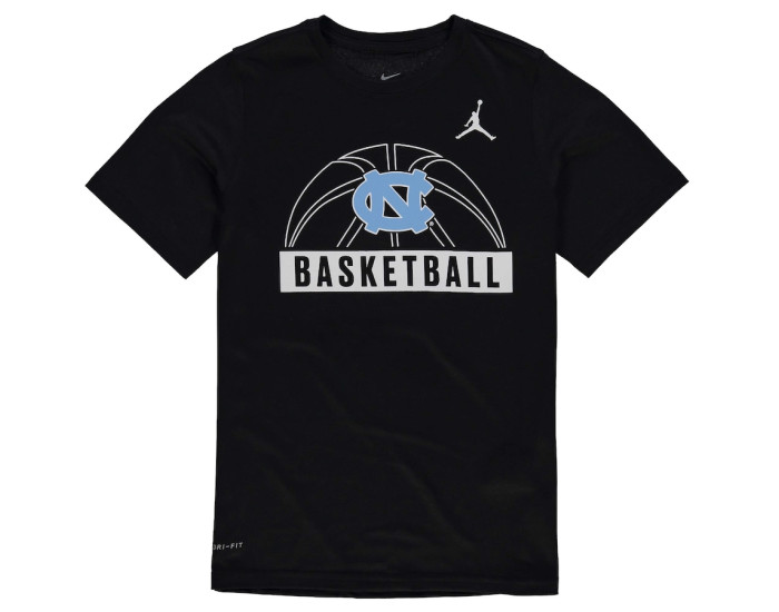 North Carolina Tar Heels Jordan Brand Youth Basketball and Logo Performance T-Shirt - Black
