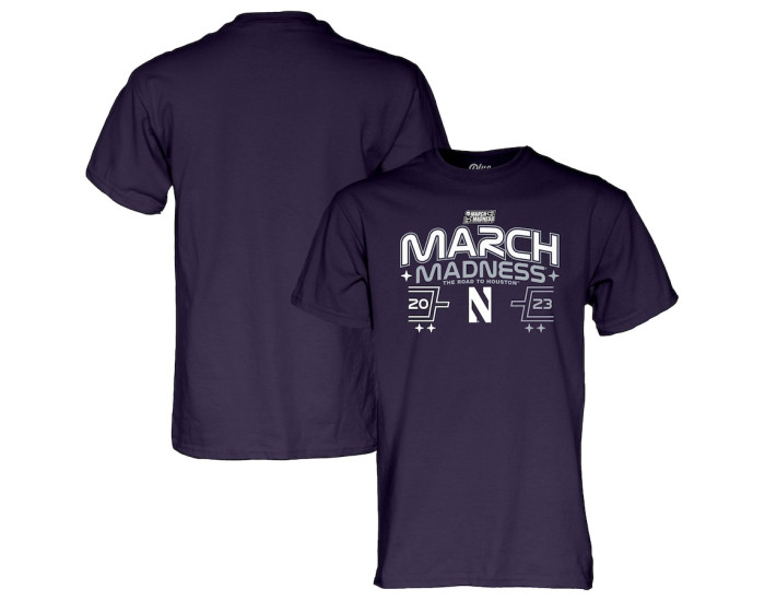 Northwestern Wildcats Blue 84 2023 NCAA Men's Basketball Tournament March Madness T-Shirt - Purple