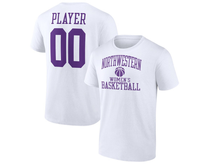 Northwestern Wildcats Fanatics Branded Women's Basketball Pick-A-Player NIL Gameday Tradition T-Shirt - White