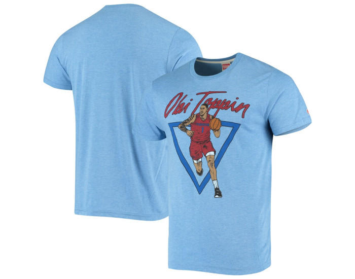 Obi Toppin Dayton Flyers Homage Basketball Player Tri-Blend T-Shirt - Blue
