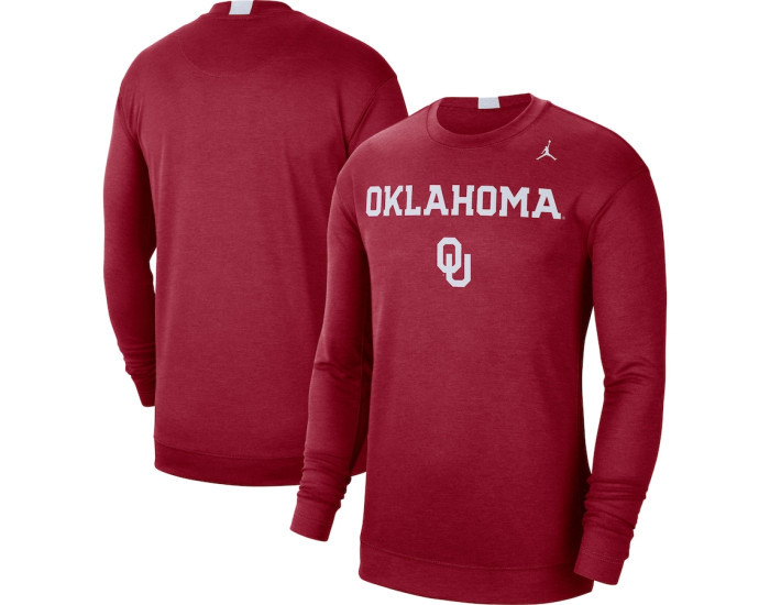 Oklahoma Sooners Jordan Brand 2021-22 Basketball Team Spotlight Performance Long Sleeve Top - Crimson