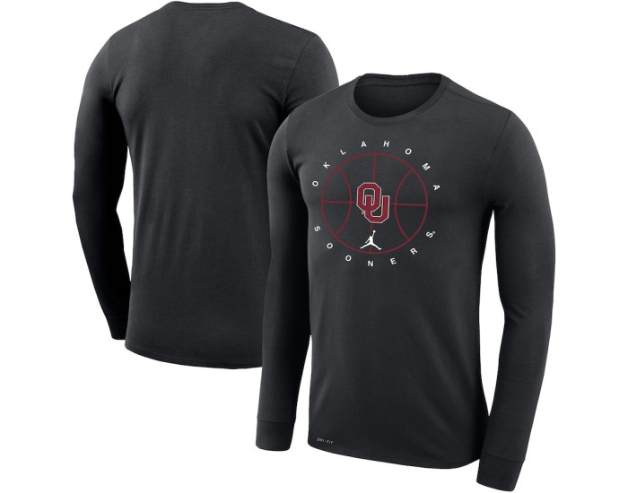 Oklahoma Sooners Jordan Brand Basketball Icon Legend Performance Long Sleeve T-Shirt - Black