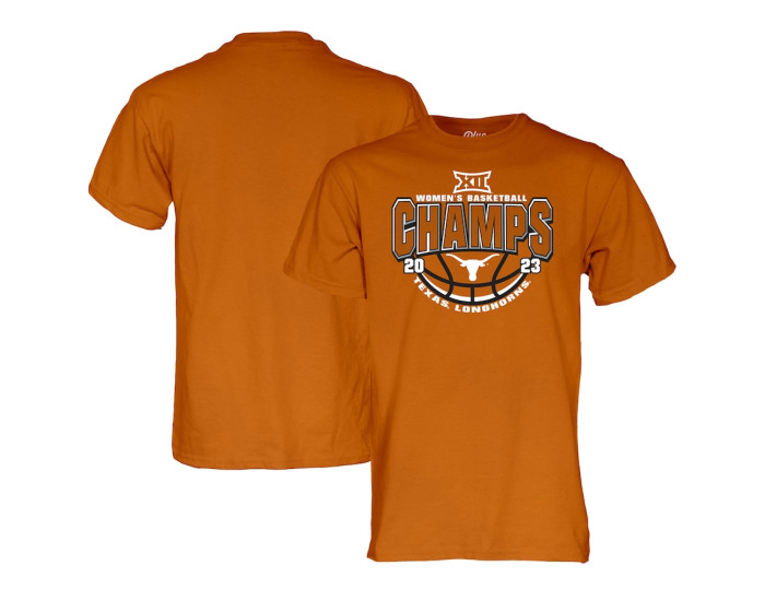 Texas Longhorns Blue 84 2023 Big 12 Women's Basketball Regular Season Champions T-Shirt - Texas Orange