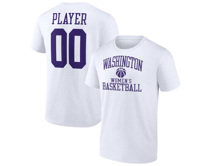 Washington Huskies Fanatics Branded Women's Basketball Pick-A-Player NIL Gameday Tradition T-Shirt - White