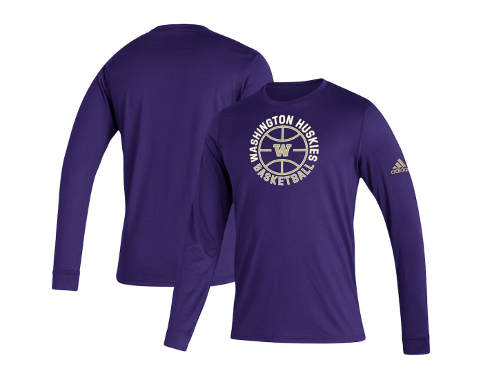 Washington Huskies adidas Locker Room On Point Creator AEROREADY Long Sleeve T-Shirt - Purple