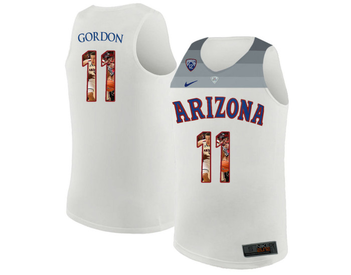 Arizona Wildcats #11 Aaron Gordon Authentic College Basketball Jersey White