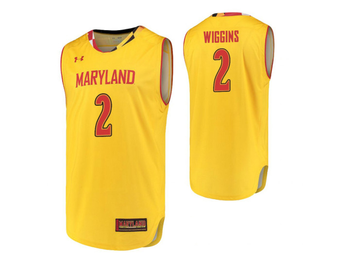 Maryland Terrapins #2 Aaron Wiggins Yellow Authentic College Basketball Jersey