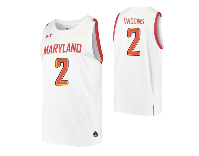 Maryland Terrapins #2 Aaron Wiggins White Authentic College Basketball Jersey