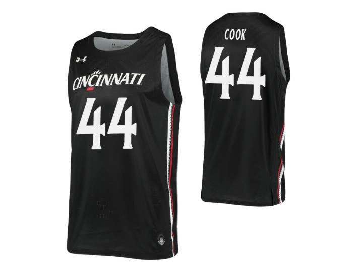 Youth Adam Cook Replica College Basketball Jersey Black Cincinnati Bearcats
