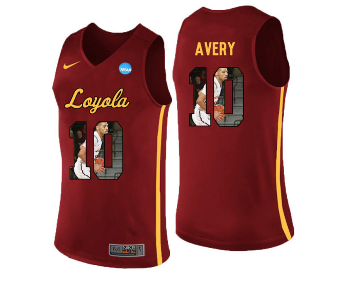 Youth Loyola (Chi) Ramblers #10 Adarius Avery Replica College Basketball Jersey Red