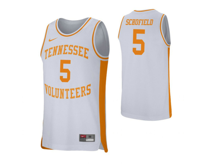 Tennessee Volunteers #5 Admiral Schofield White Replica College Basketball Jersey