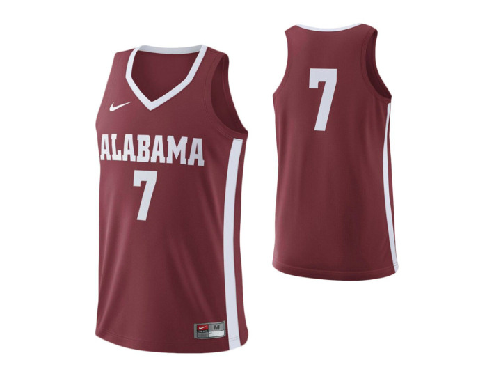 Alabama Crimson Tide #7 Authentic College Basketball Jersey Crimson