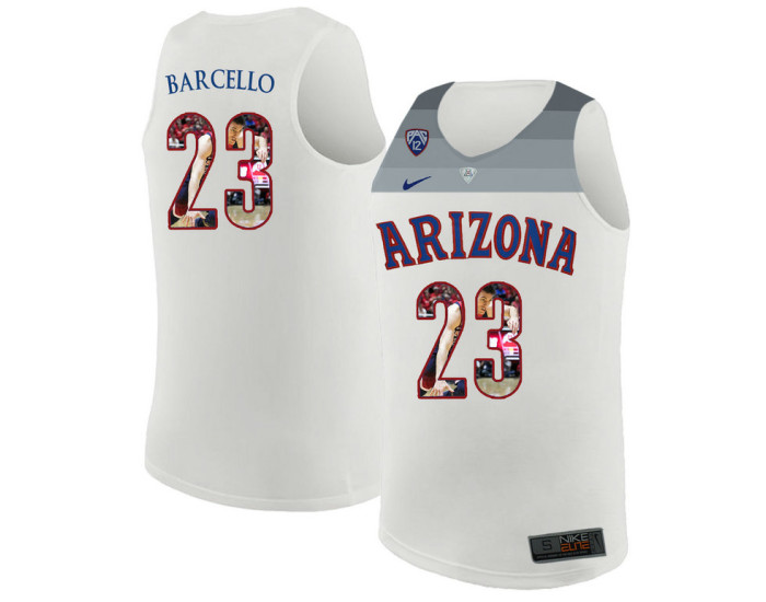 Youth Arizona Wildcats #23 Alex Barcello Authentic College Basketball Jersey White