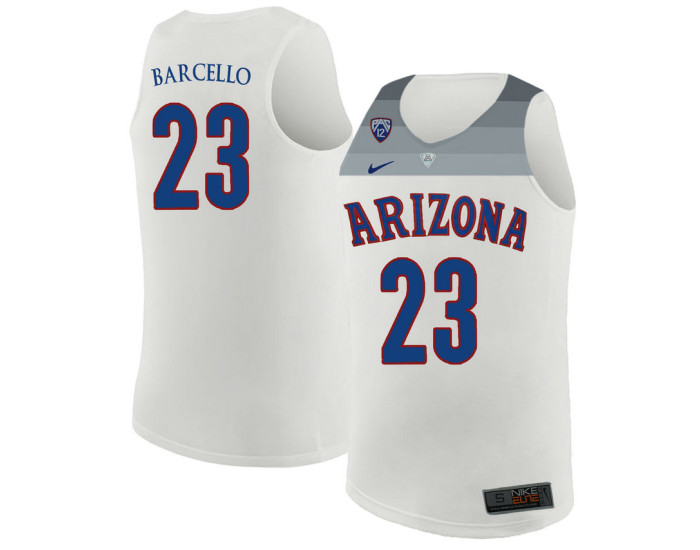 Arizona Wildcats #23 Alex Barcello Authentic College Basketball Jersey White