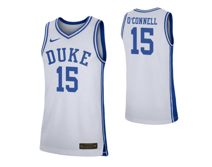 Youth Alex O'Connell Replica College Basketball Jersey White Duke Blue Devils