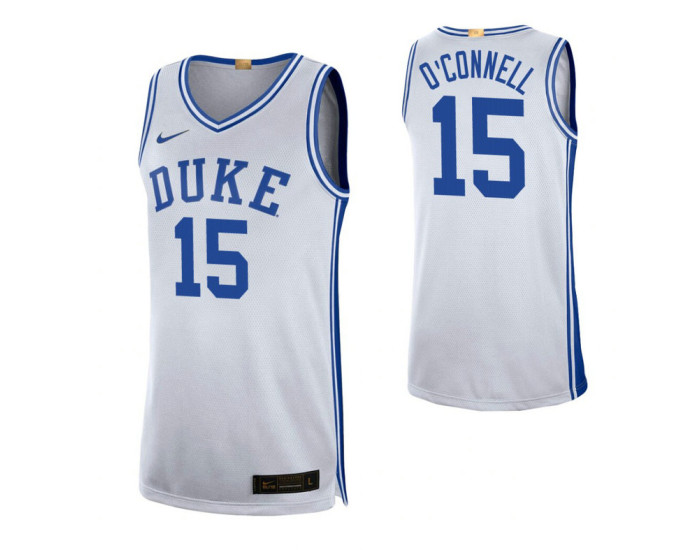 Duke Blue Devils #15 Alex O'Connell White Authentic College Basketball Jersey
