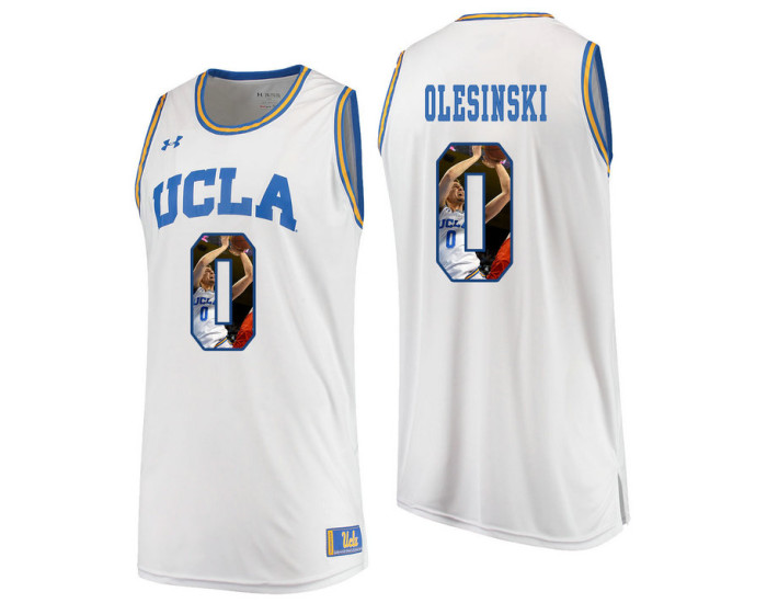 Youth UCLA Bruins #0 Alex Olesinski Replica College Basketball Jersey White